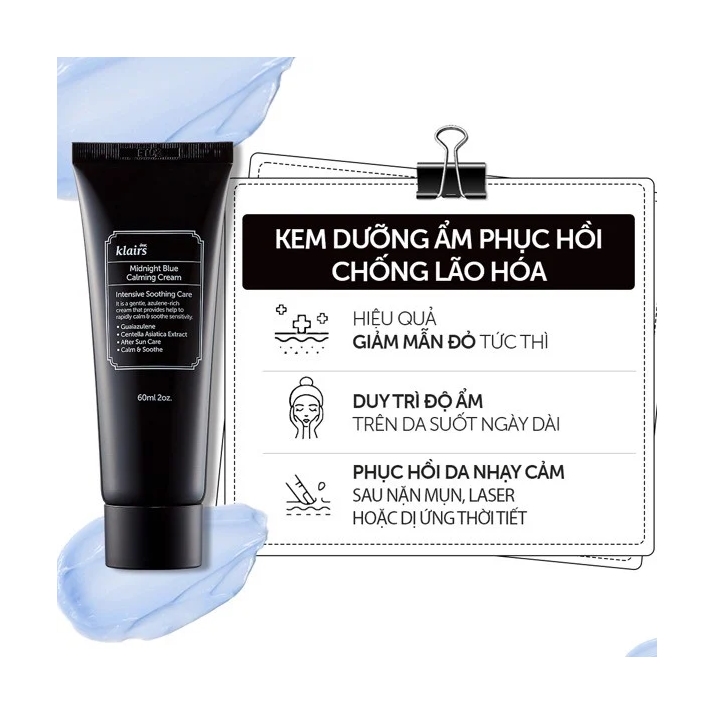 [COMBO 20.11] Dear, Klairs Kem dưỡng Midnight Blue Calming Cream 60ml + Dear, Klairs Nước hoa hồng Supple Preparation Facial Toner 180ml 5