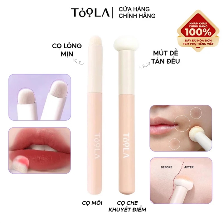 [NHẬP KHẨU] Cọ Tán Son Môi, Che Khuyết Điểm Đầu Tròn Siêu Mịn Đa Năng TOOLA Brush 3