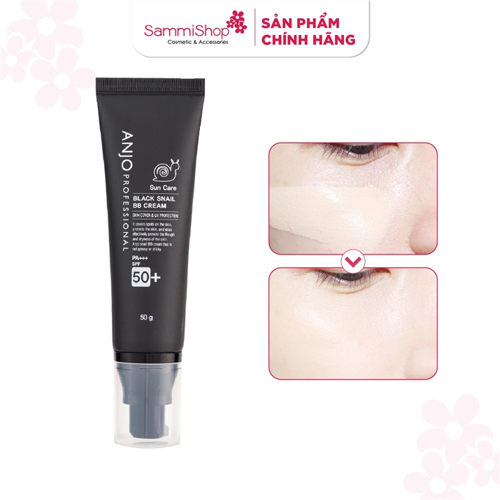 ANJO Kem Nền Professional Black Snail BB Cream SPF50+ PA +++ 50g 3