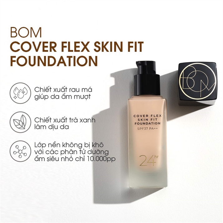 BOM Kem nền che khuyết điểm Cover Flex Skin Fit Foundation 5