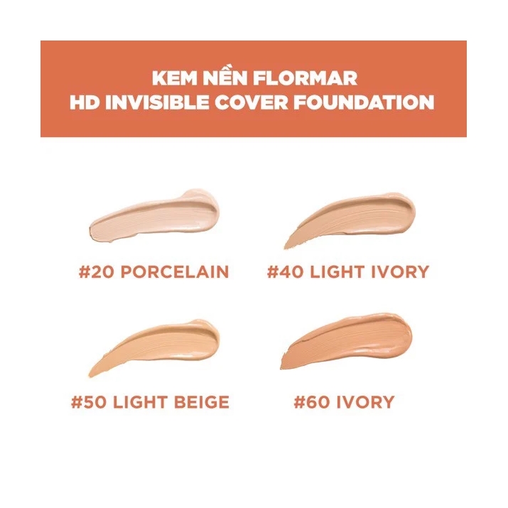 Flormar Kem nền HD Invisible Cover Foundation 5