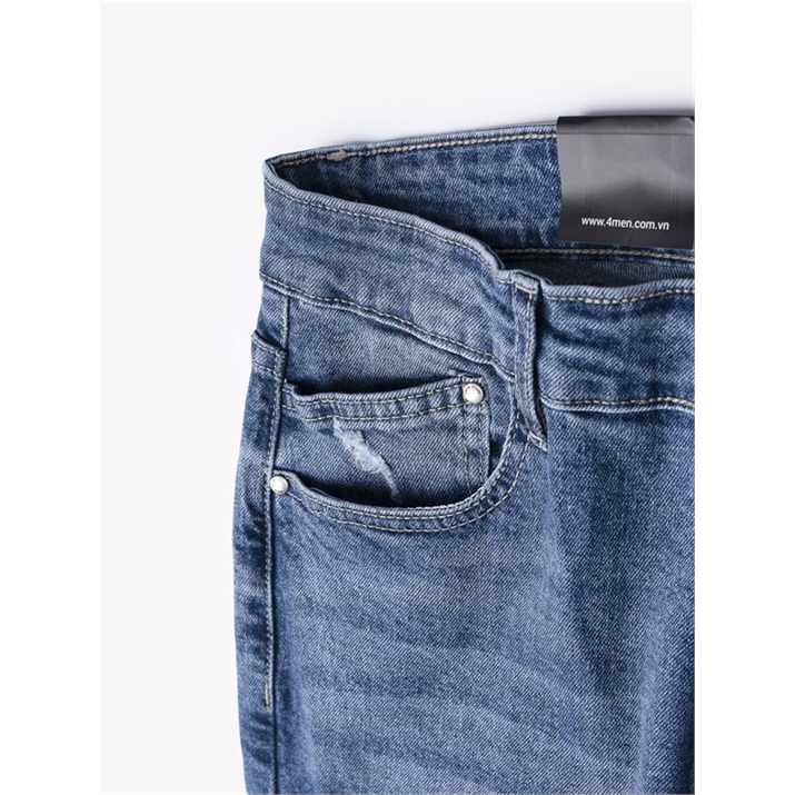 QUẦN JEANS RÁCH LIGHT BLUE FORM REGULAR QJ061 MÀU XANH 5